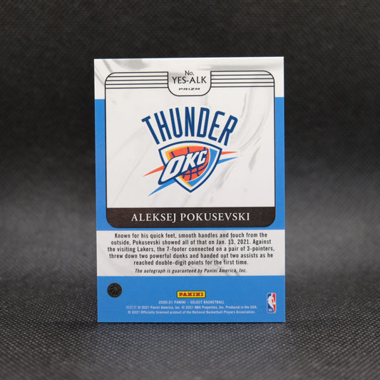 2020-21 Aleksej Pokusevski Select YES-ALK Youth Explosion Silver Prizm Rookie