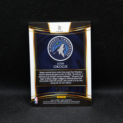 2018-19 Josh Okogie Select #97 White Prizm /149 Rookie Card