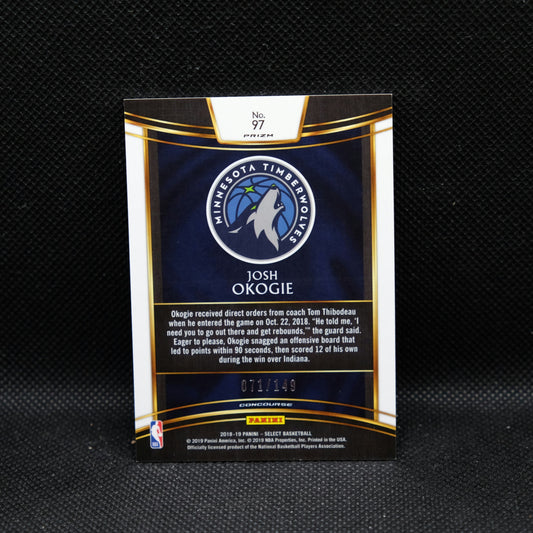 2018-19 Josh Okogie Select #97 White Prizm /149 Rookie Card