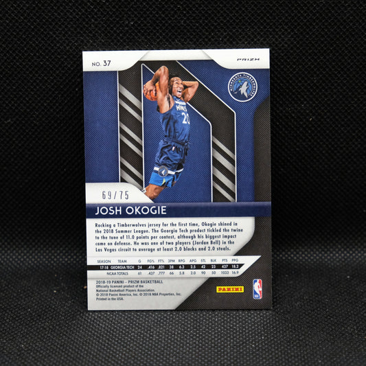 2018-19 Josh Okogie Prizm #37 Fast Break Purple Prizm /75 Rookie Card