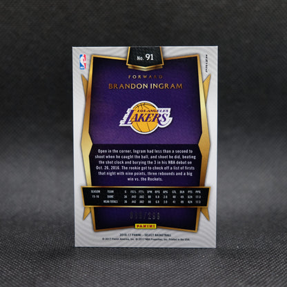 2016-17 Brandon Ingram Select #91 Blue Prizm Rookie Card /299