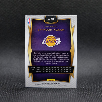 2016-17 Brandon Ingram Select #91 Tri Colour Prizm Rookie Card