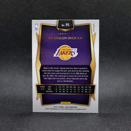 2016-17 Brandon Ingram Select #91 Tri Colour Prizm Rookie Card