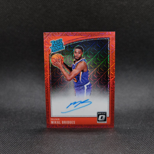 2018-19 Mikal Bridges Donruss Optic Rated Rookie Red Choice Prizm Autograph