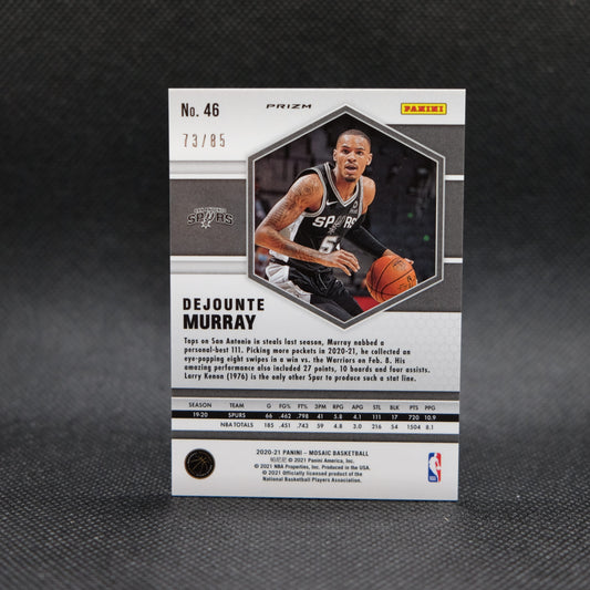 2020-21 Dejounte Murray Mosaic Blue Fast Break Prizm /85
