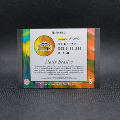 2016-17 Malik Beasley Court Kings FP-MBE Fresh Paint Rookie Card