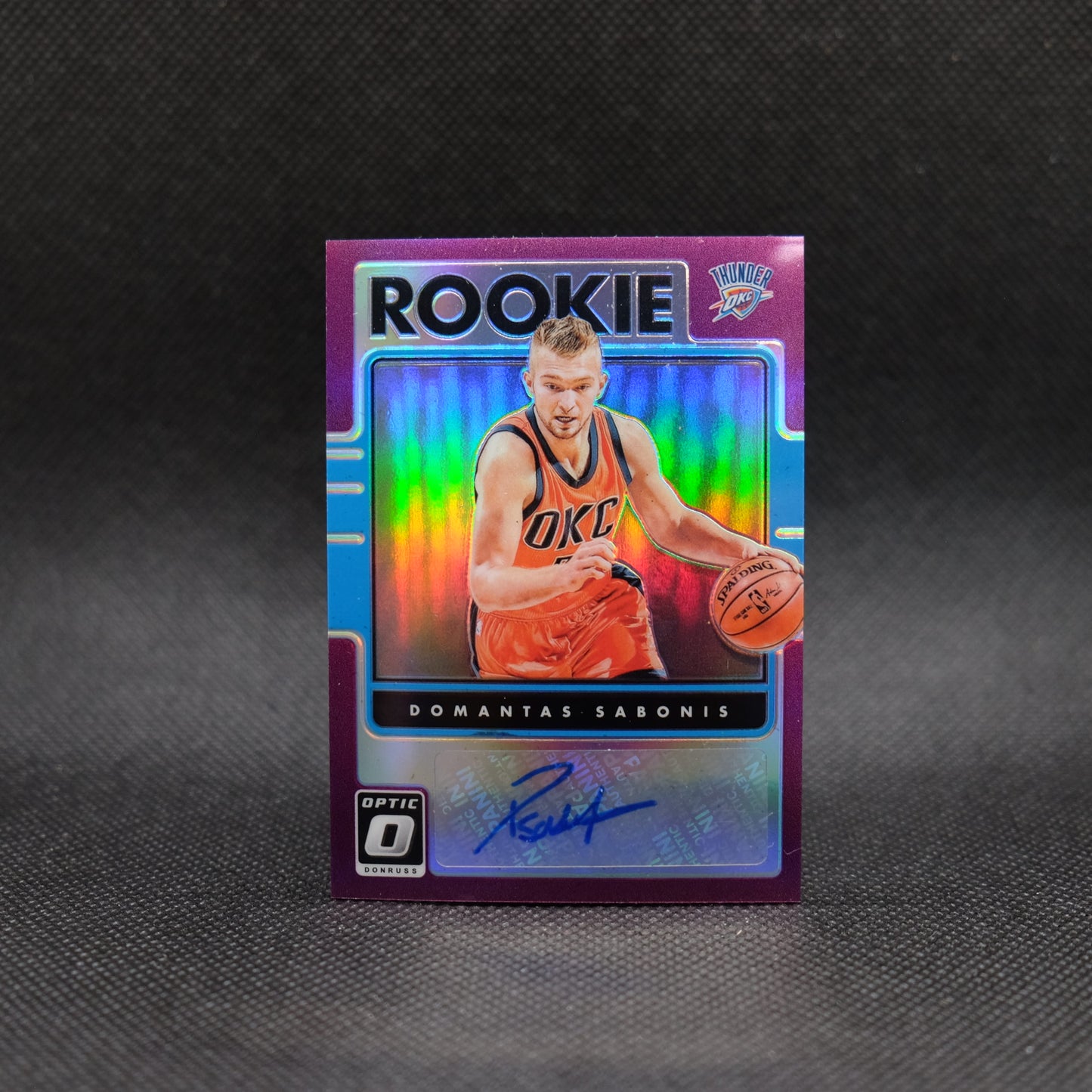 2016-17 Domantas Sabonis Donruss Optic #41 Rookie Autograph Purple Prizm