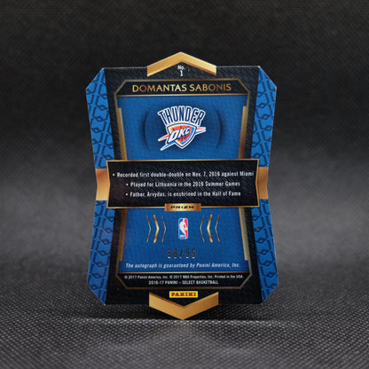 2016-17 Domantas Sabonis Select #1 Gold Pulsar Prizm Die Cut Rookie Autograph /99
