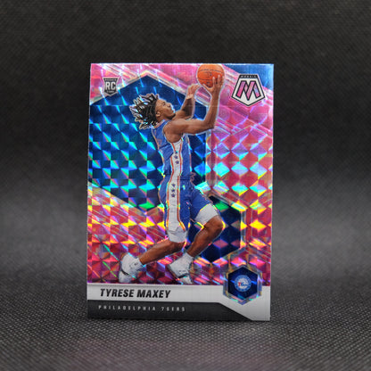 2020-21 Tyrese Maxey Mosaic #203 Pink Camo Prizm Rookie Card