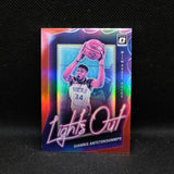 2020-21 Giannis Antetokounmpo Donruss Optic Lights Out Red Prizm /99