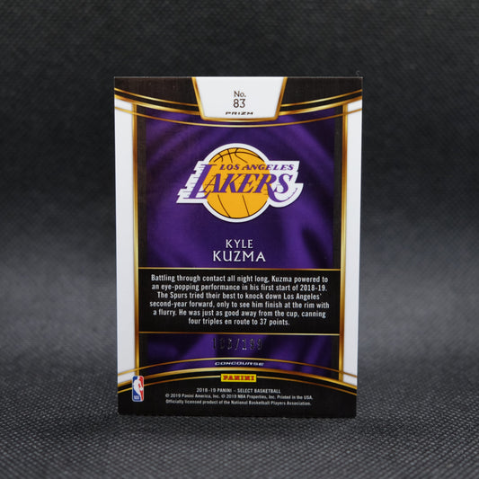 2018-19 Kyle Kuzma Select #83 Red Prizm /199