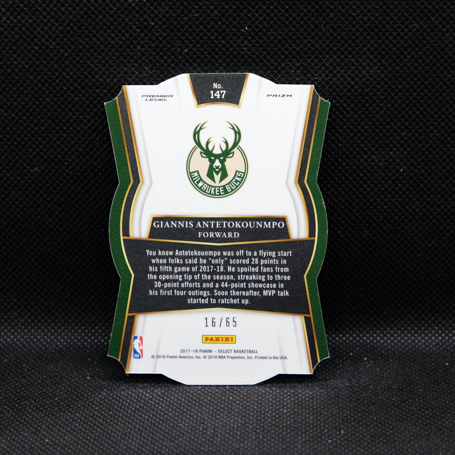 2018-19 Giannis Antetokounmpo Select Lime Green Prizm Die Cut /65