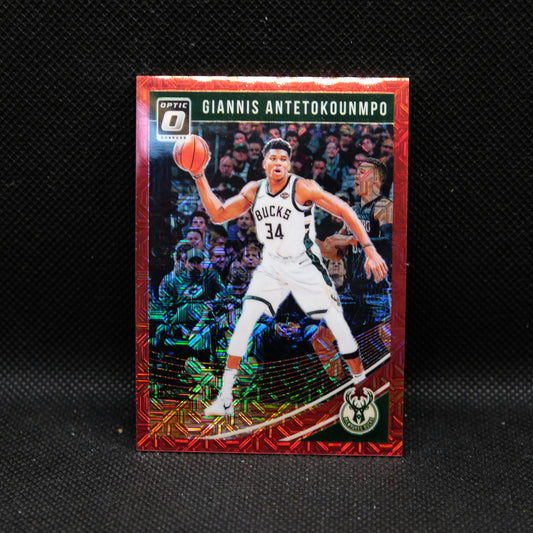 2018-19 Giannis Antetokounmpo Donruss Optic Red Mojo Prizm 54/88