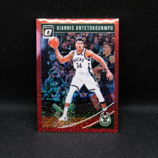 2018-19 Giannis Antetokounmpo Donruss Optic Red Mojo Prizm 57/88