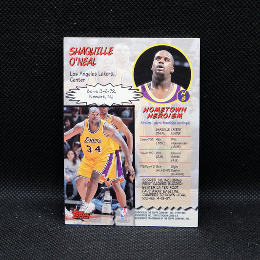 1997 Shaquille O'Neal Topps Stadium Club Hardcourt Heroes H8