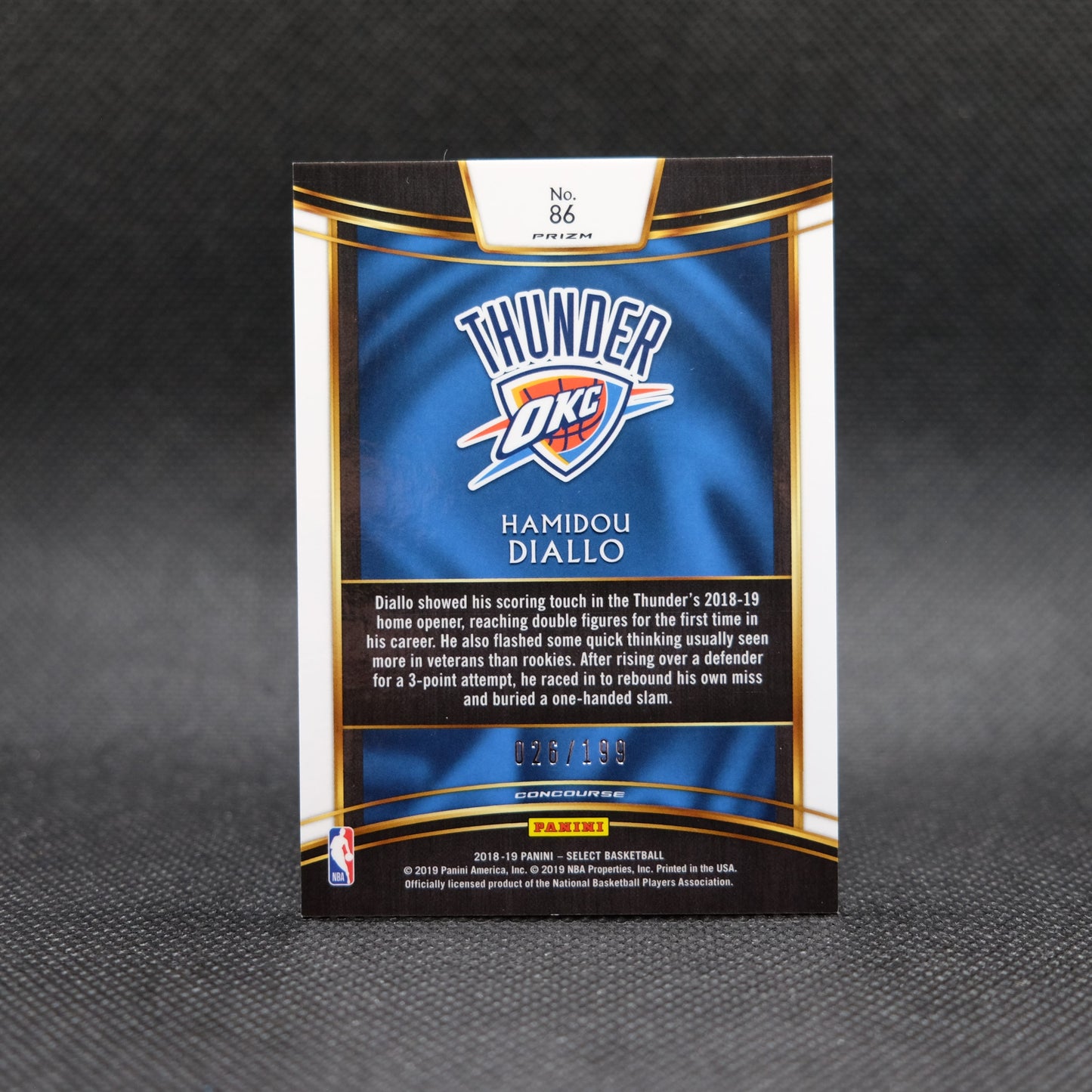 2018-19 Hamidou Diallo Select #86 Red Prizm Rookie Card #26/199