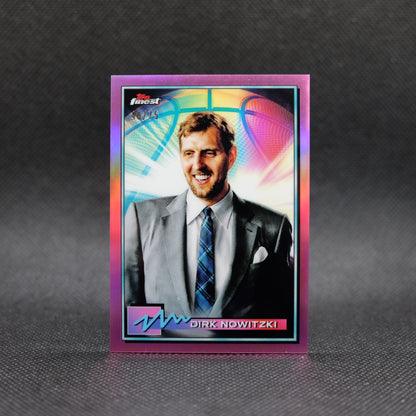 2021 Topps Finest #41 Dirk Nowitzki Pink /75