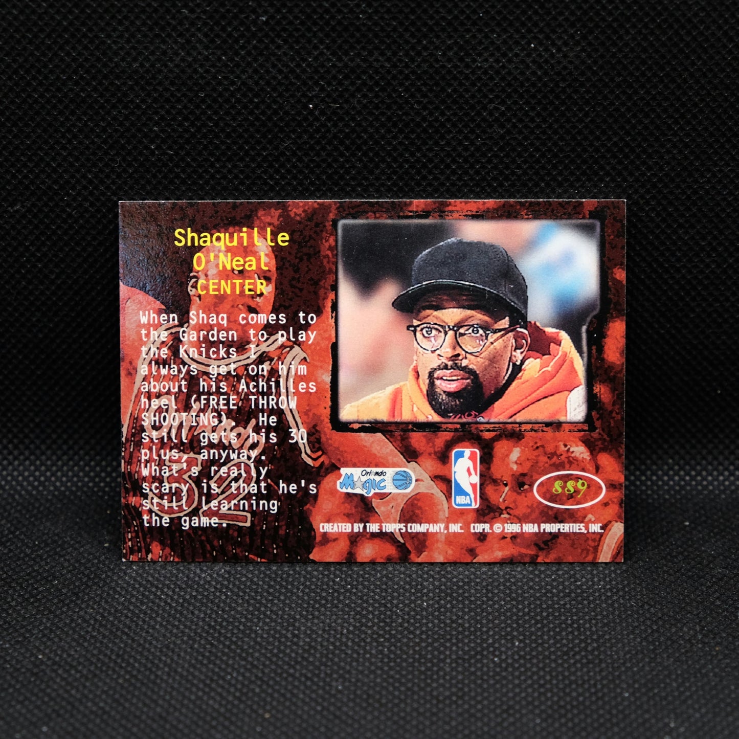 1995-96 Shaquille O'Neal Topps Stadium Club Spike Says