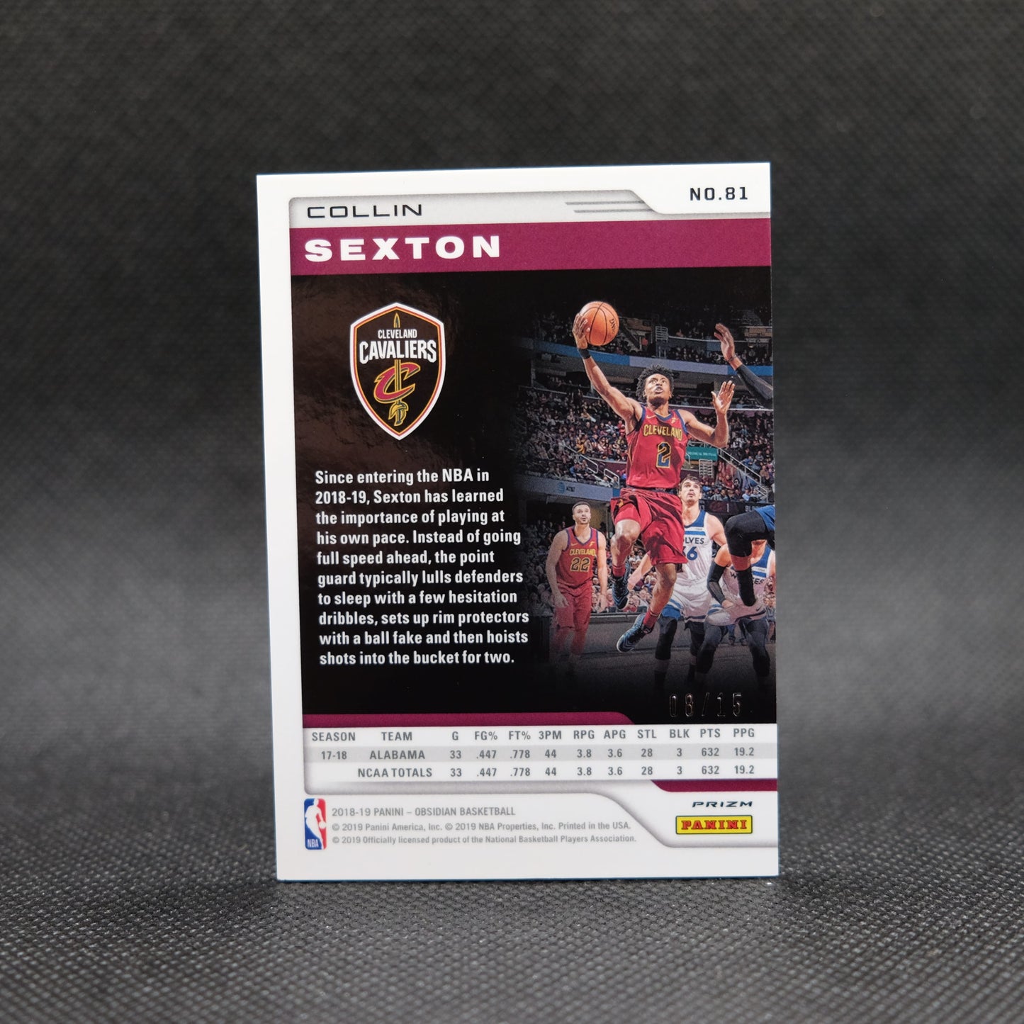 2018-19 Collin Sexton Obsidian #81 Green Rookie Card /15