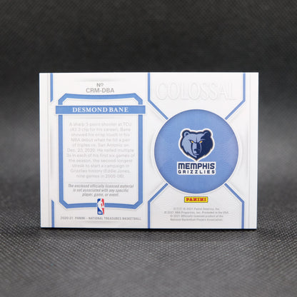 2020-21 Desmond Bane National Treasures CRM-DBA Colossal Rookie Materials /99
