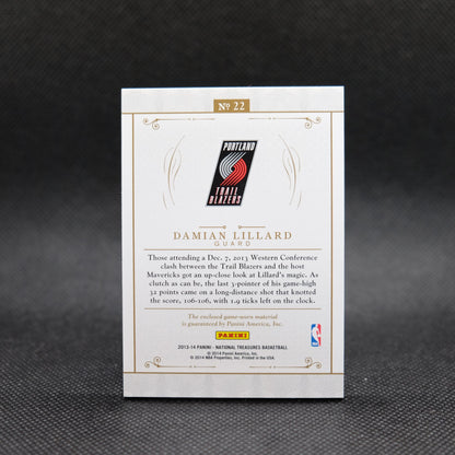 2013-14 Damian Lillard National Treasures #22 Air Apparent Patch /25