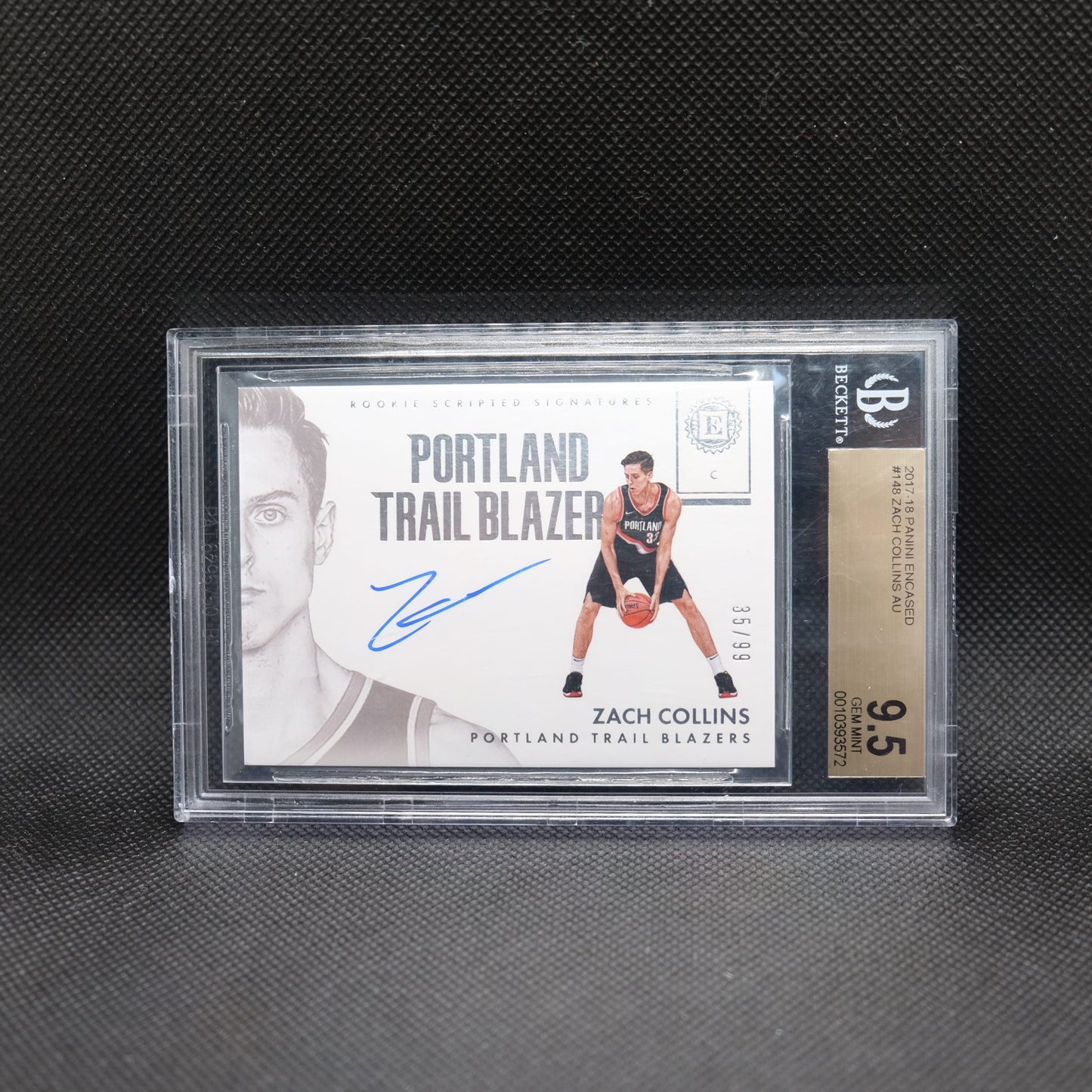2017-18 Zach Collins Encased Rookie Scripted Signatures /99 BGS 9.5