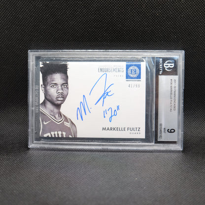 2017-18 Markelle Fultz Encased Rookie Endorsements Autograph /99 BG 9