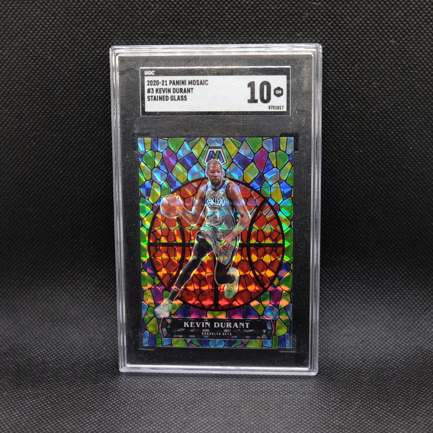 2020-21 Kevin Durant Mosaic #3 Stained Glass SGC 10 GEM MINT