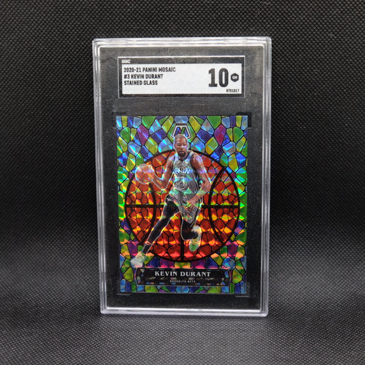 2020-21 Kevin Durant Mosaic #3 Stained Glass SGC 10 GEM MINT