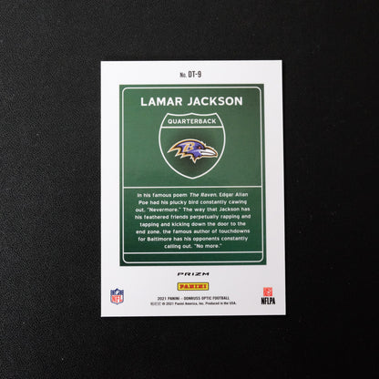 2021 Lamar Jackson Donruss Optic DT-9 Downtown