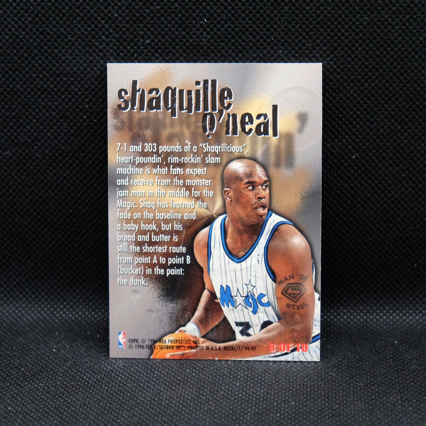 1996 Shaquille O'Neal Fleer Metal Steel Slammin #8