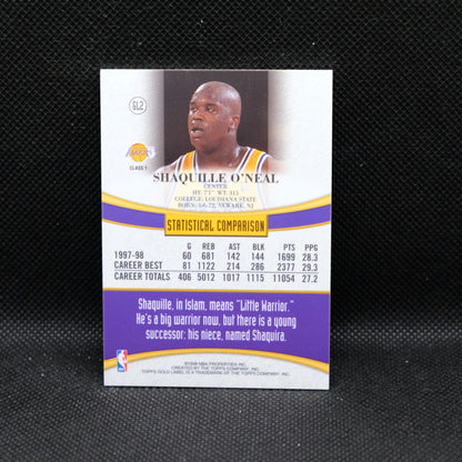 1999 Shaquille O'Neal Topps Gold Label GL2 Class 1