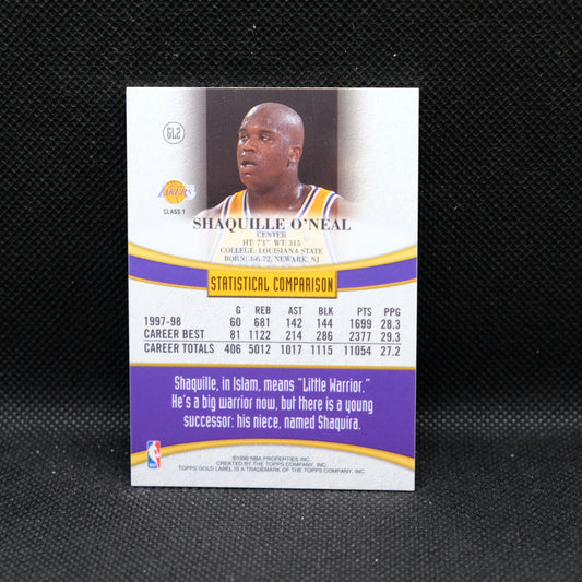 1999 Shaquille O'Neal Topps Gold Label GL2 Class 1