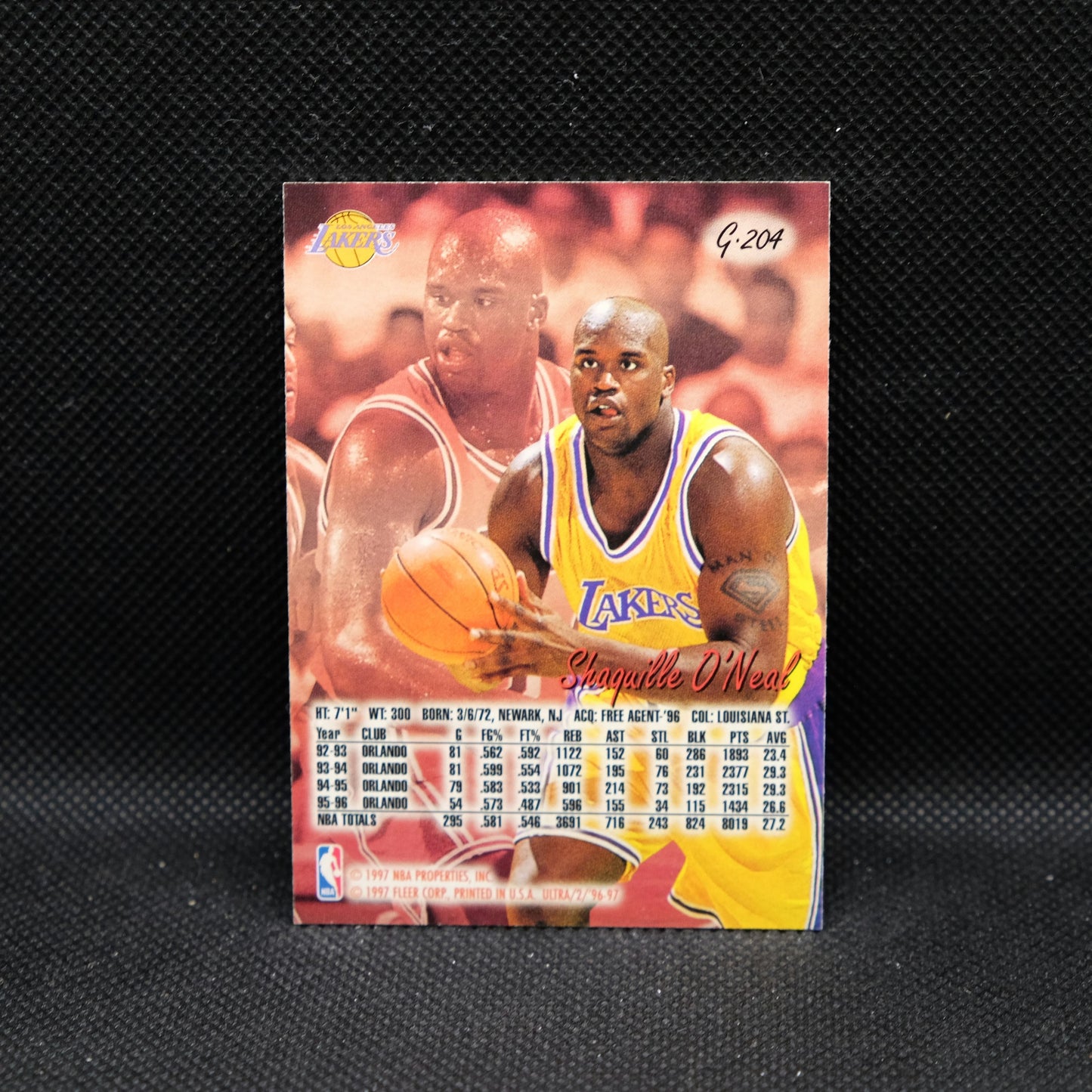 1996-97 Shaquille O'Neal Fleer Ultra Gold Medallion #G204 (#2)