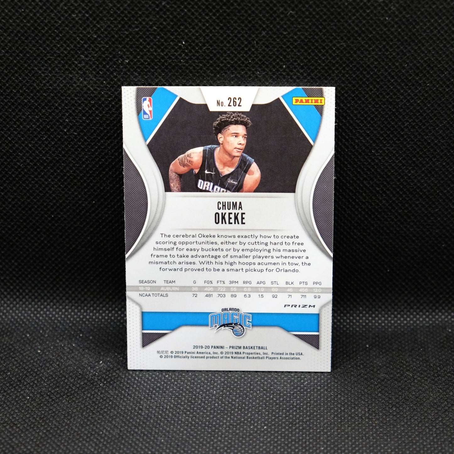 2019-20 Chuma Okeke Prizm #262 Red White Blue Prizm Rookie Card