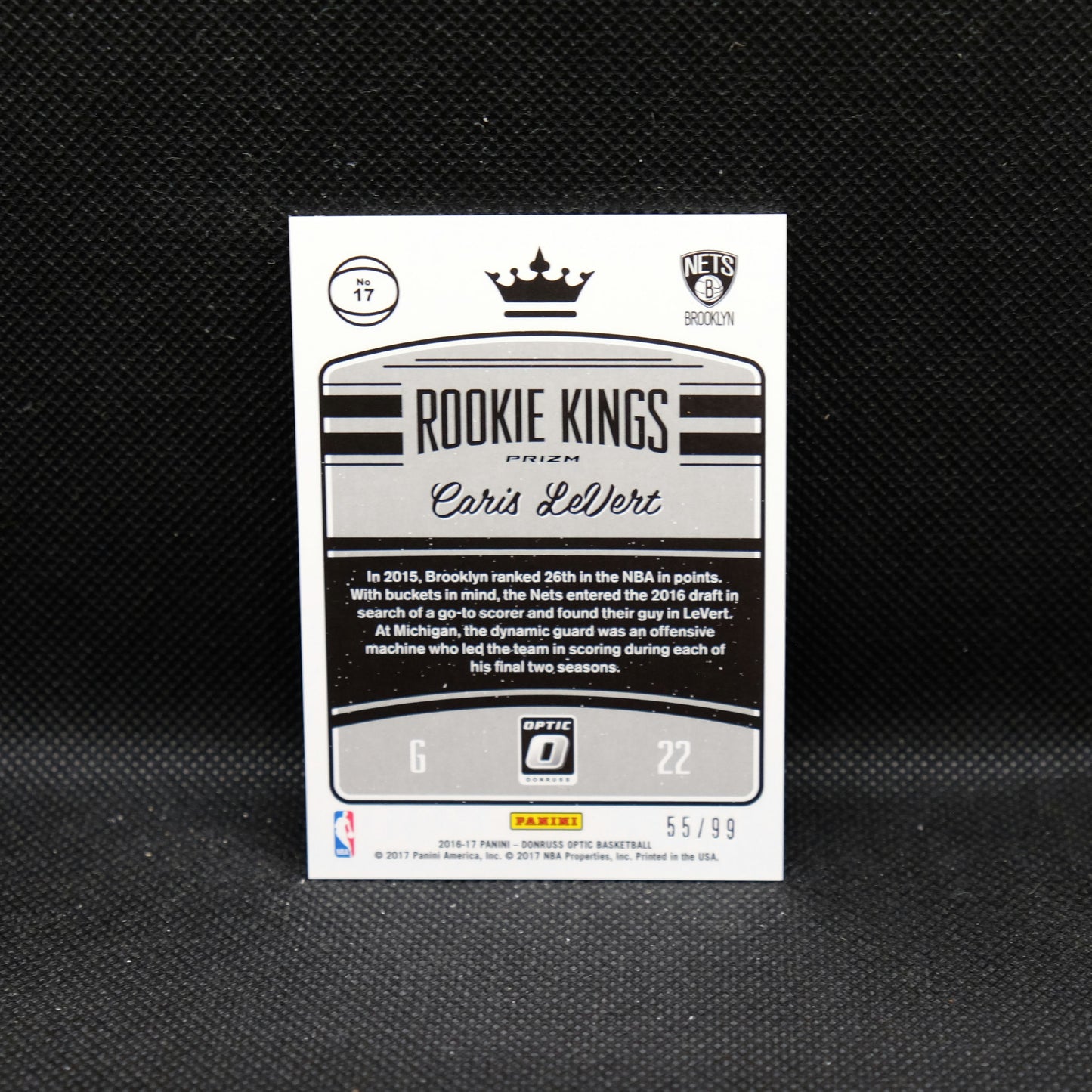 2016-17 Caris LeVert Donruss Optic Rookie Kinds Red Prizm /99