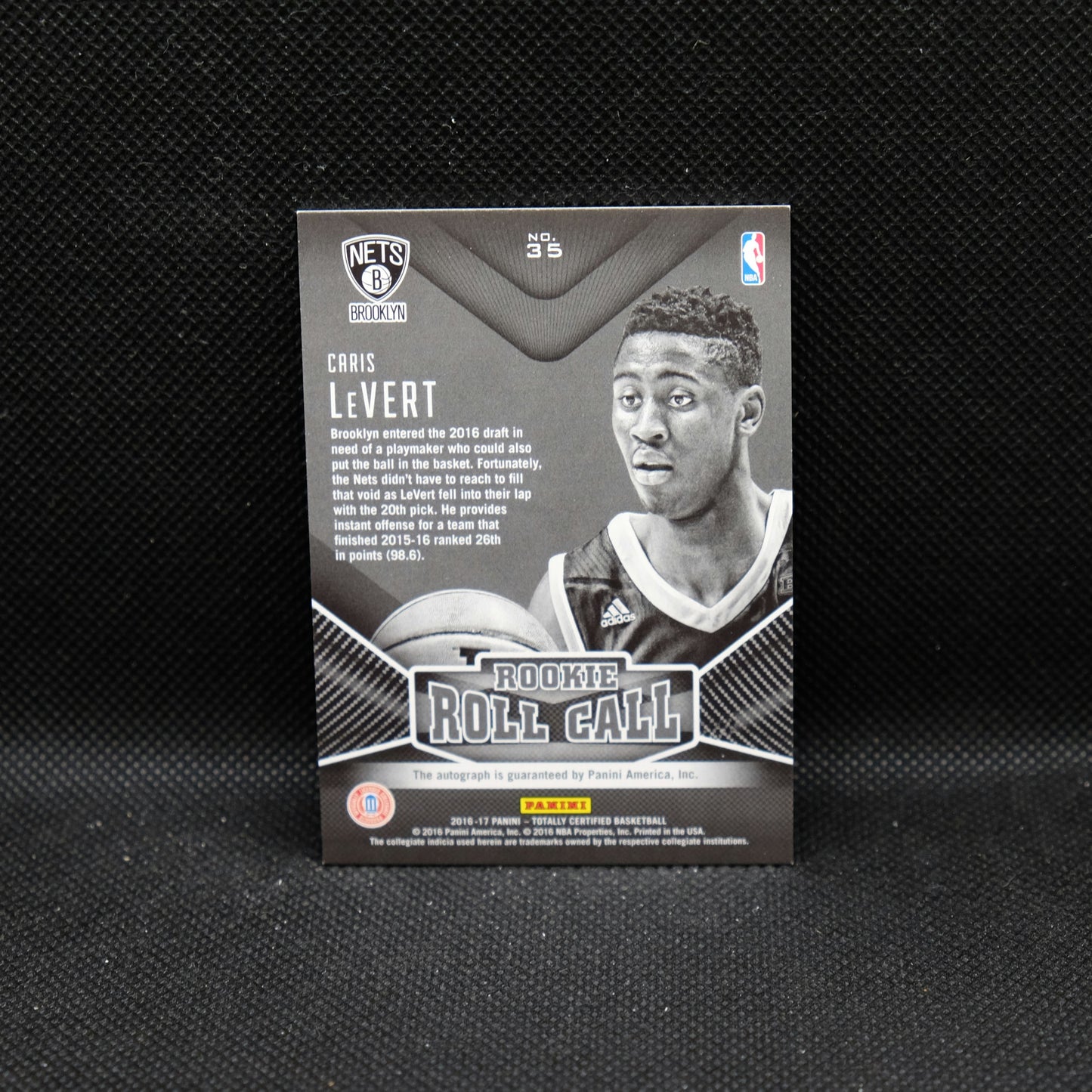 2016-17 Caris LeVert Totally Certified Rookie Roll Call