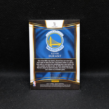 2018-19 Kevin Durant Select #31 LIght Blue Prizm /199