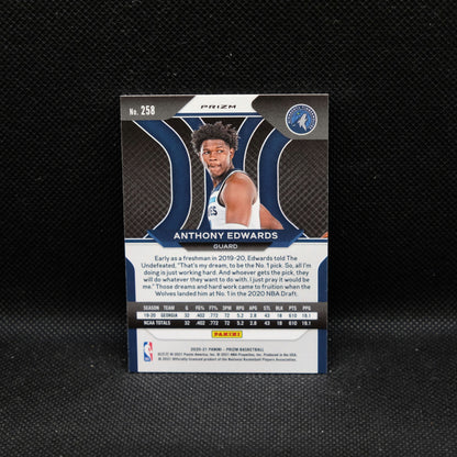 2020-21 Anthony Edwards Prizm #258 Red Wave Rookie Card