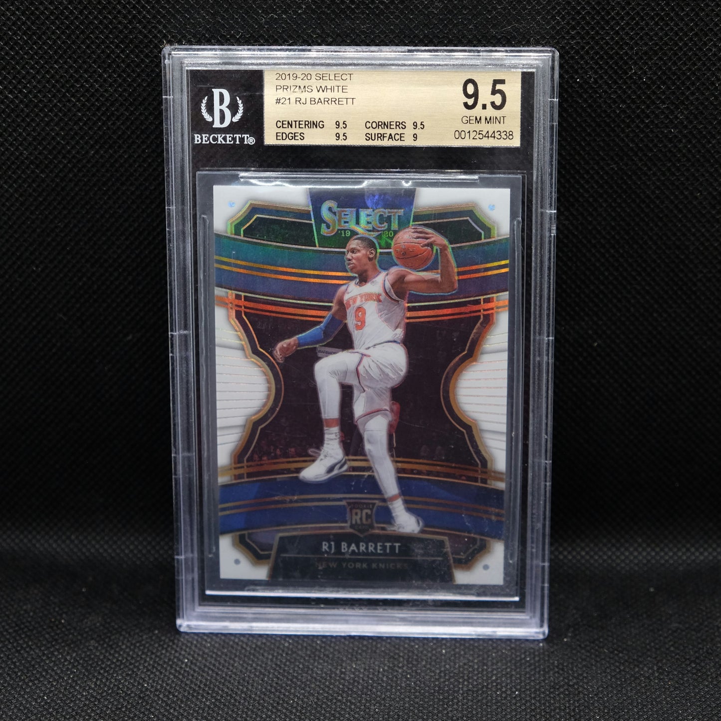 2019-20 RJ Barrett Select #21 White Prizm Rookie Card BGS 9.5 GEM MINT
