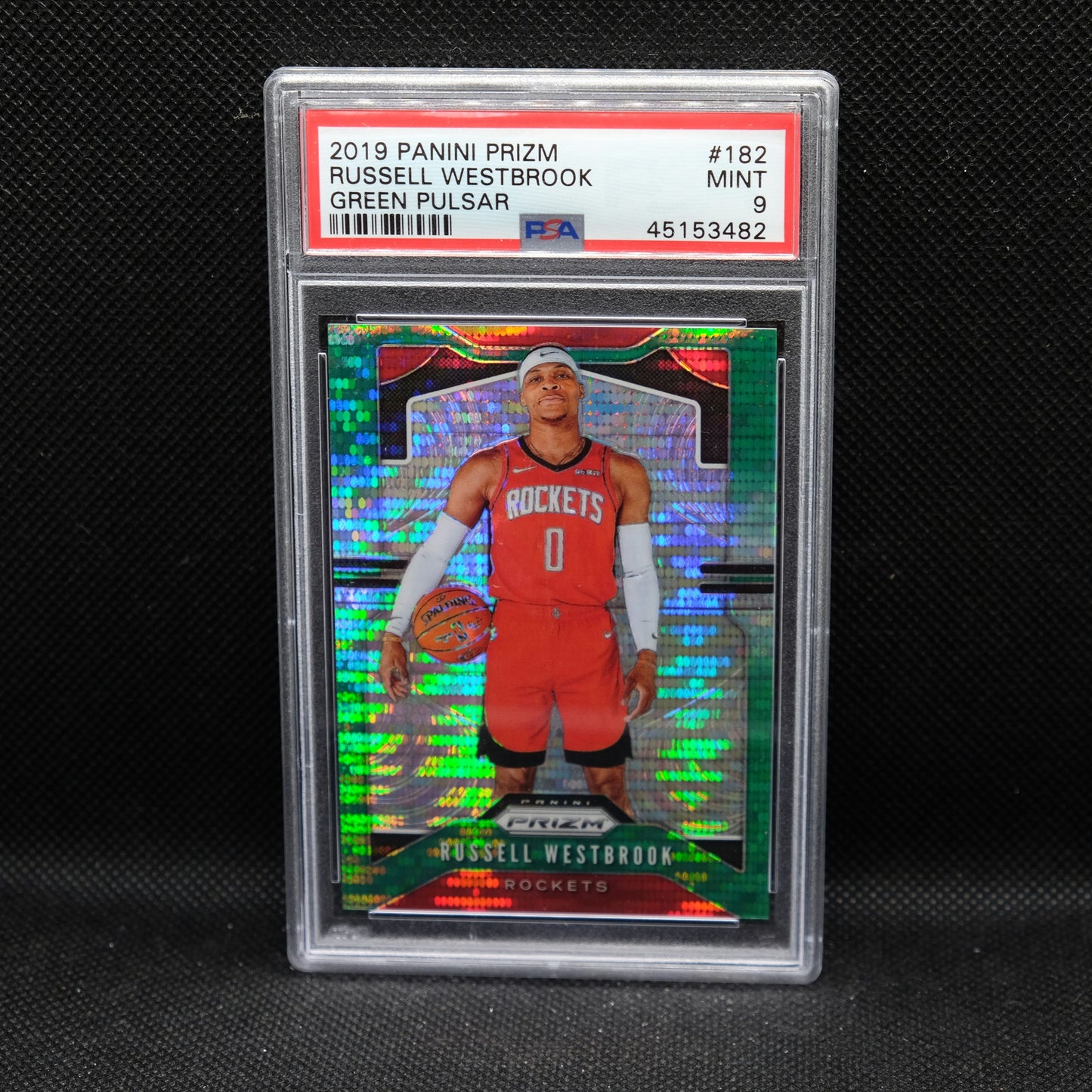 2019-20 Russell Westbrook Prizm #182 Green Pulsar Prizm PSA 9 MINT