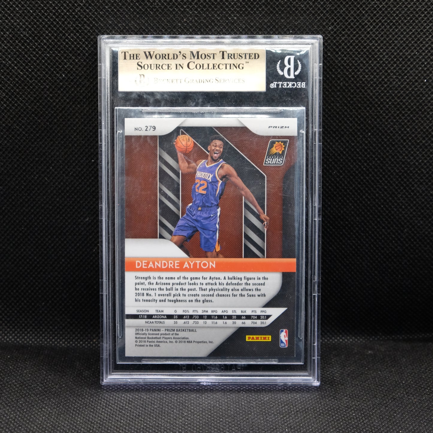 2018-19 Deandre Ayton Prizm #279 Purple Wave Prizm RC BGS 9.5