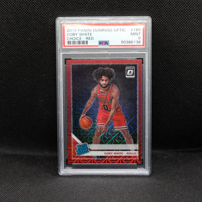 2019-20 Coby White Donruss Optic Rated Rookie Choice Red Prizm /88 PSA 9