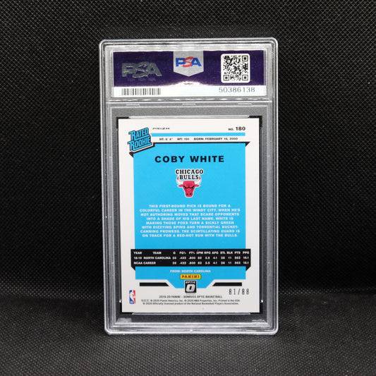 2019-20 Coby White Donruss Optic Rated Rookie Choice Red Prizm /88 PSA 9