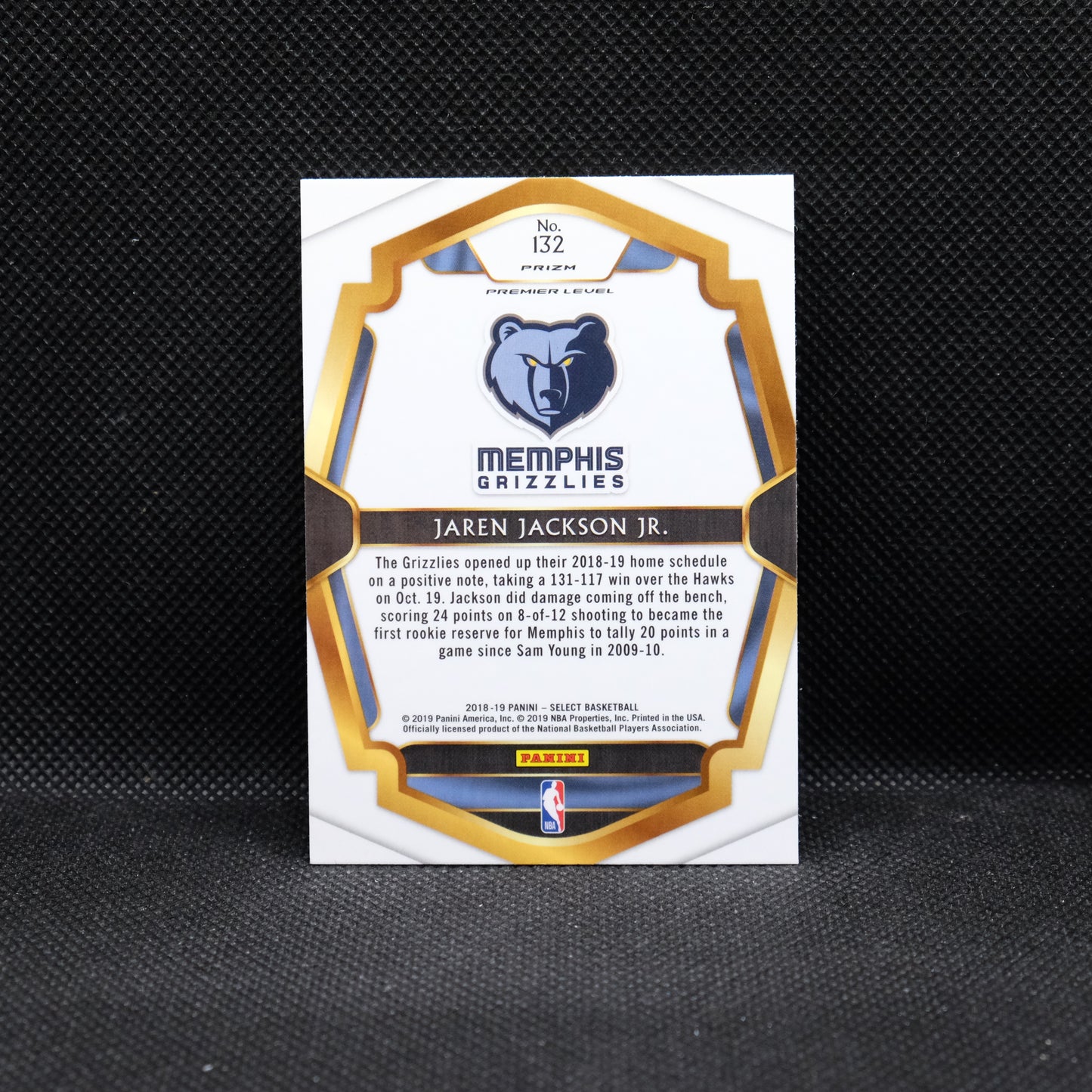 2018-19 Jaren Jackson Jr. Select #132 Tri Colour Prizm Rookie Card