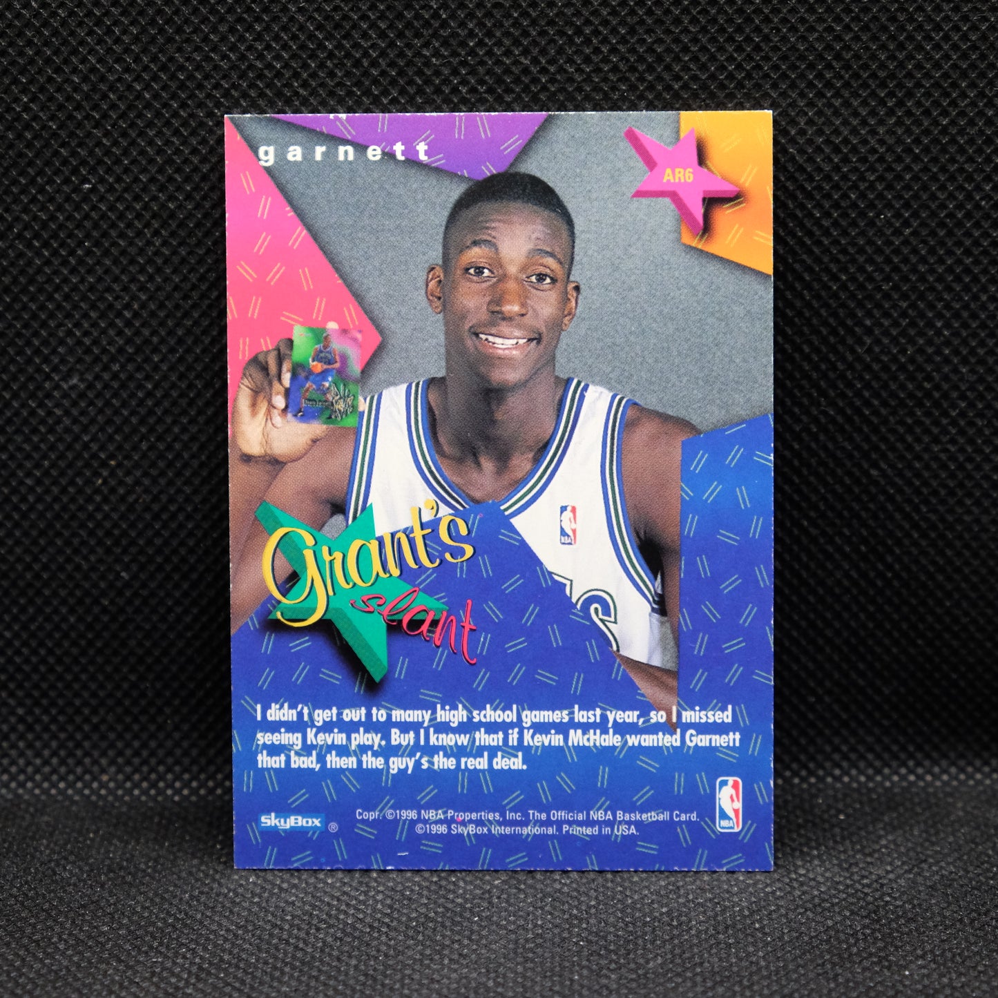 1995-96 Kevin Garnett NBA Hoops Grant's All Rookie AR6