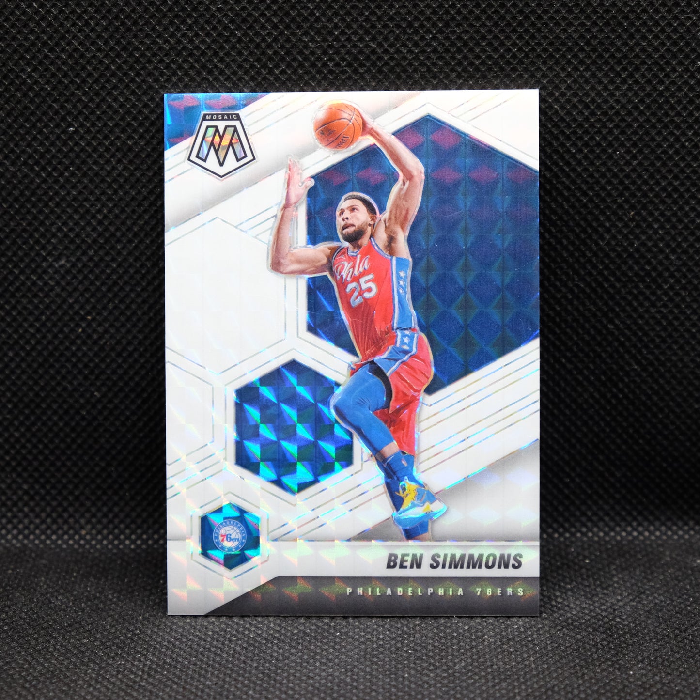 2020-21 Ben Simmons Mosaic #104 White Prizm /25