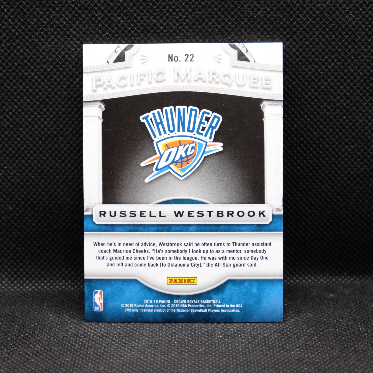 2018-19 Russell WestbrookCrown Royale Pacific Marquee SP