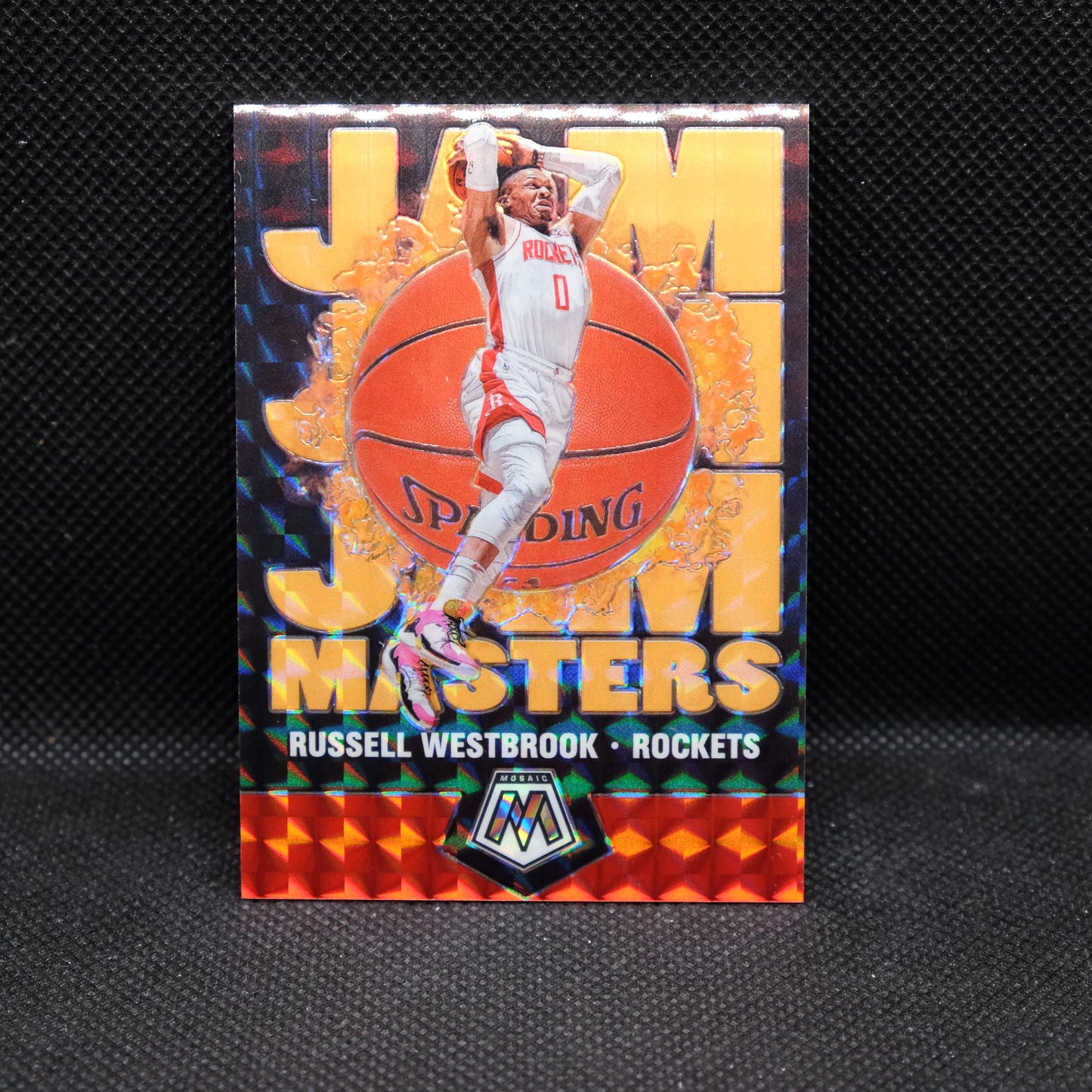 2019-20 Russell Westbrook Mosaic Jam Masters #5 Orange Fluorescent /25