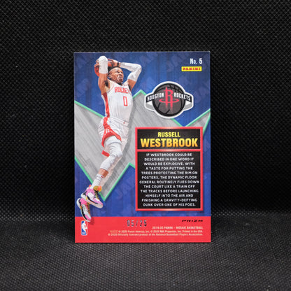 2019-20 Russell Westbrook Mosaic Jam Masters #5 Orange Fluorescent /25